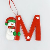 Yiwu Bobao Christmas Pendants Handmade Letter M Shaped Ornaments for Car or Room Hanging Decoration