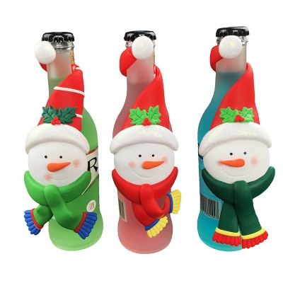 DMO yiwu bobao Handicraft Snowman polymer clay wrap bottle for Xmas Holiday Bar Home Decoration