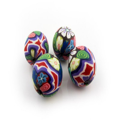 DMO yiwu bobao factory supply unique handmade colorful flowers patterns polymer clay beads for craftsman DIY doll souvenir gifts