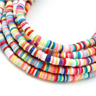 Necklace Bracelet Jewelry Accessories Handmade 6mm Mixed Color Polymer Clay Flat Beads